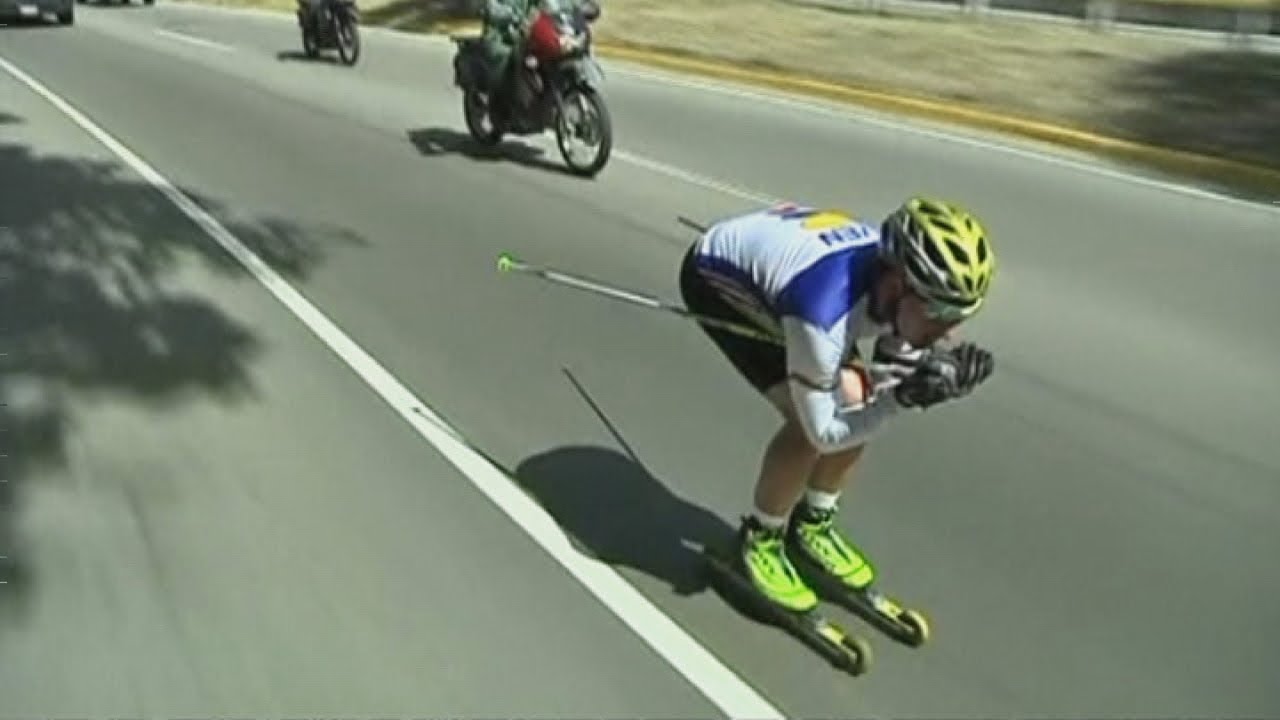 Cross country roller skier smashes world record YouTube