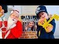 Margo and Nastya save Santa Playing as Cop LOCKED UP Santa Jail Playhouse Toy for Kids