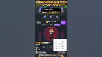 Hamster Kombat Daily Cipher Morse Code | 27-26/06/2024