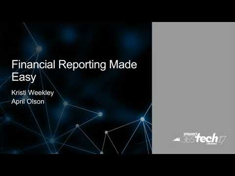 D365 : Financial Reporting (Management Reporter)