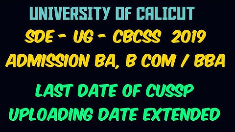 CALICUT UNIVERSITY SDE BA ,BSC,B.COM,BBA(CBCSS 2019 ADMISSION)STUDENTS CUSS CERTIFICATE  RELATED
