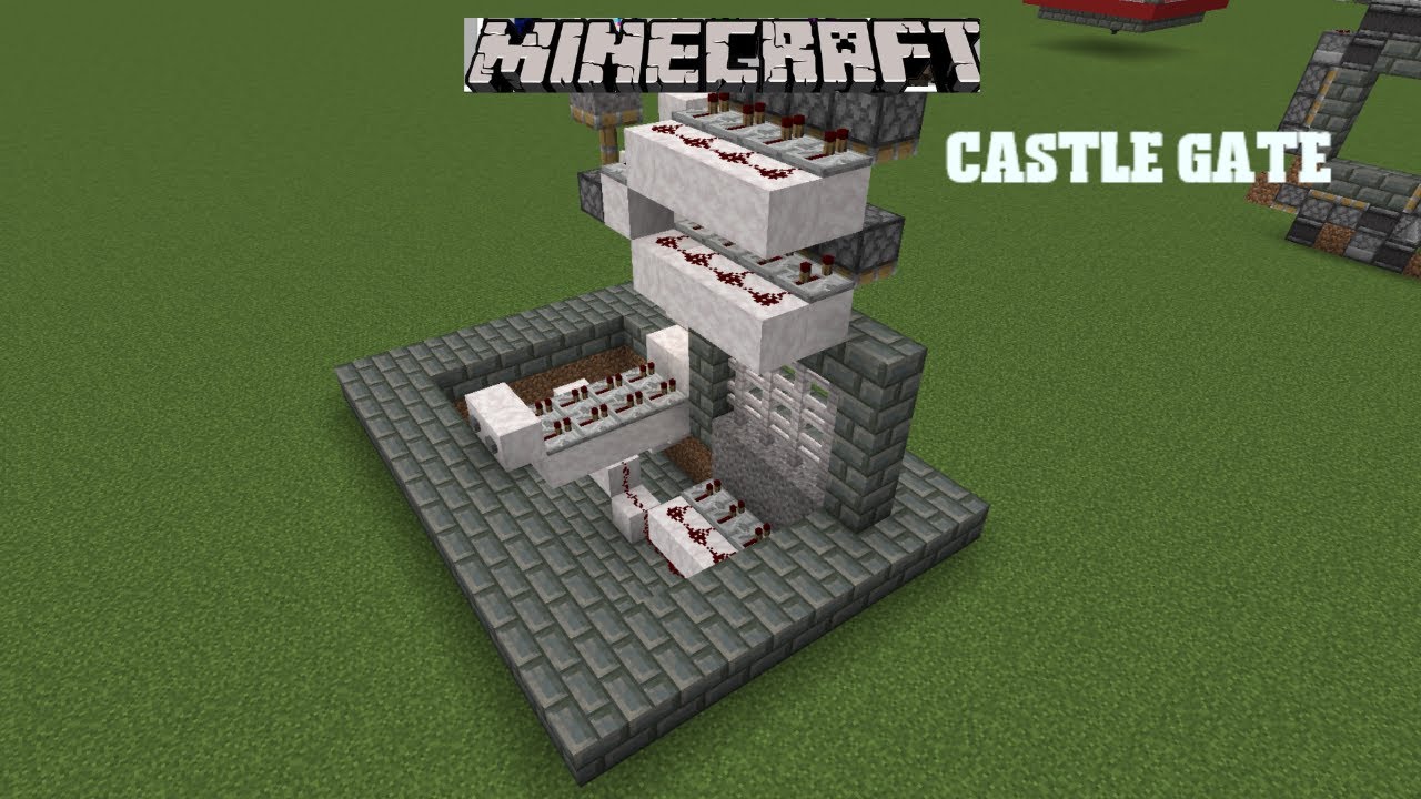 How to make a redstone castle gate | Minecraft Redstone Guides - YouTube