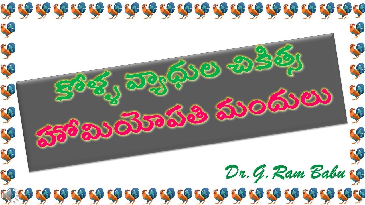 కోళ్ళ వ్యాధులు వాడే హోమియోపతి మందులు- HOMEOPATHY TREATMENT FOR POULTRY DISEASES