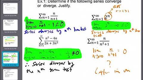 10.3 Notes  Nth Term Test and P-Series Test