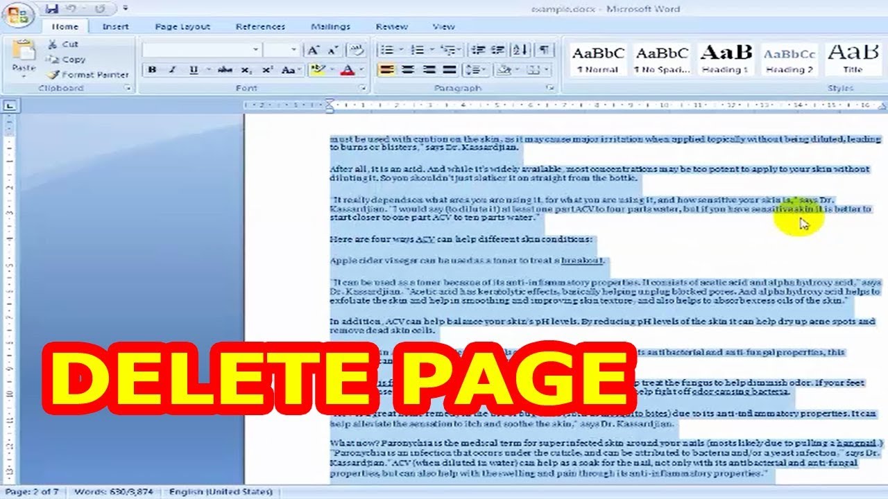 How to delete a Page in Word. How to delete Pages from Word. Ютуб 2007.