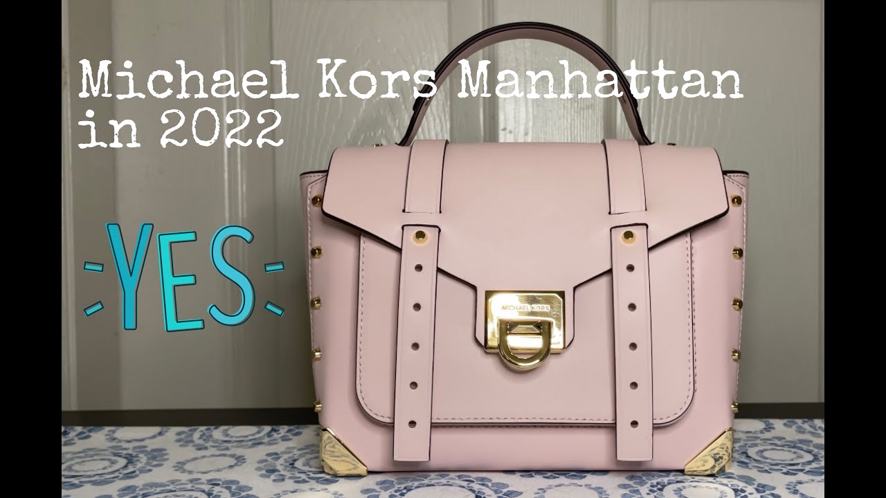 Michael Kors Manhattan Medium Powder blush Pink Leather Satchel Crossbody  Bag