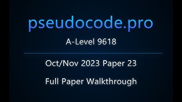 [Past Paper] Oct/Nov 2023 Paper 23 A-Level 9618