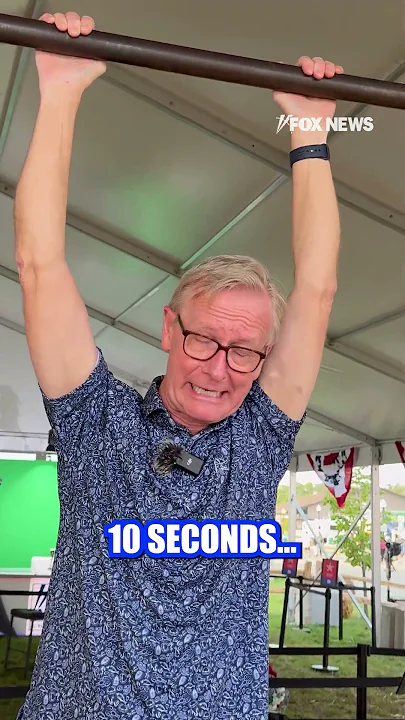 ‘I’m too old for this’: Steve Doocy battles Kelly Saberi in the Hang Tough Challenge #shorts #usa