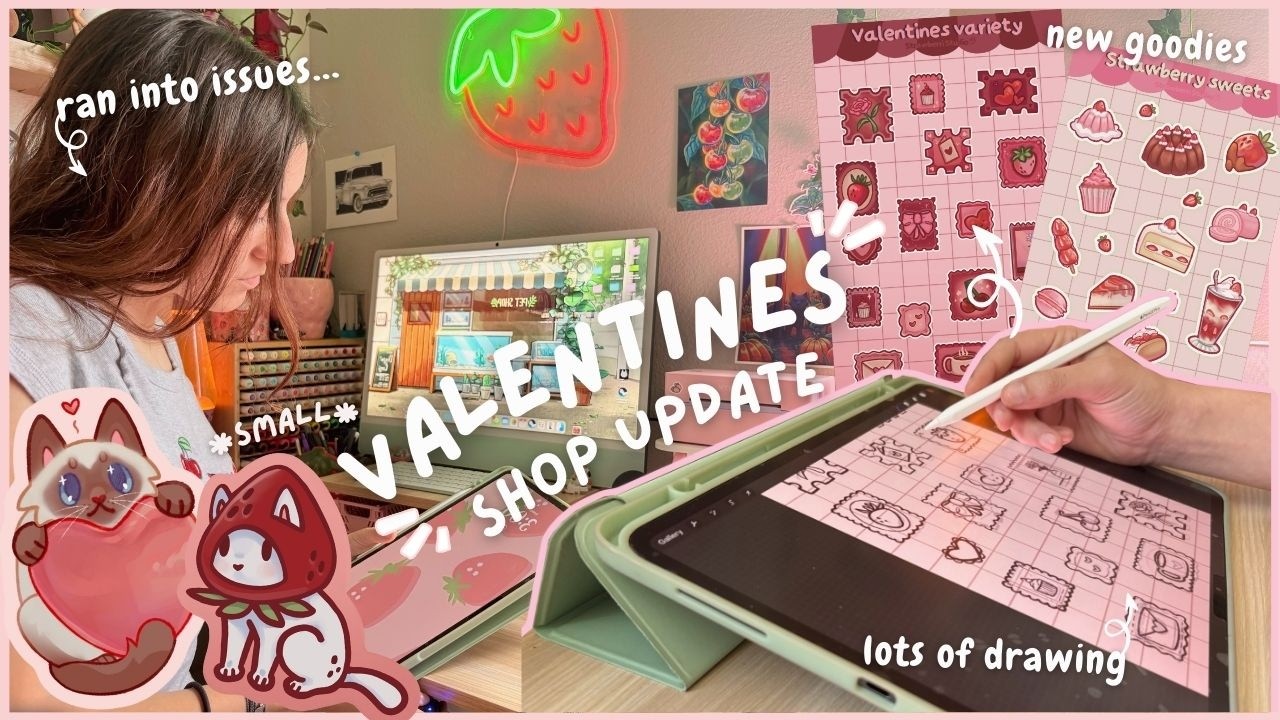 Видеоблог из студии 04 | Подготовка к Дню святого Валентина: обновление магазина 🍓⋆.˚