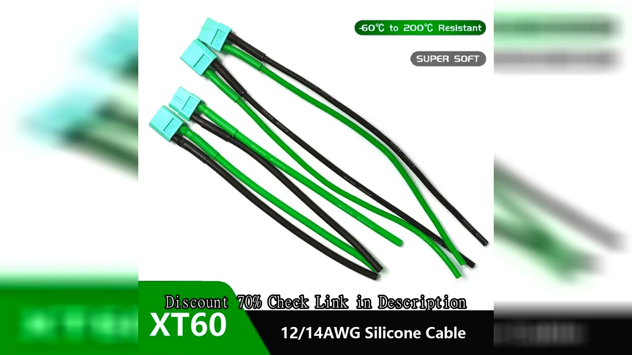 XT60 Male Female Connector Plug Set with Silicone Insulation 12AWG/14AWG Battery Extension Cable for
