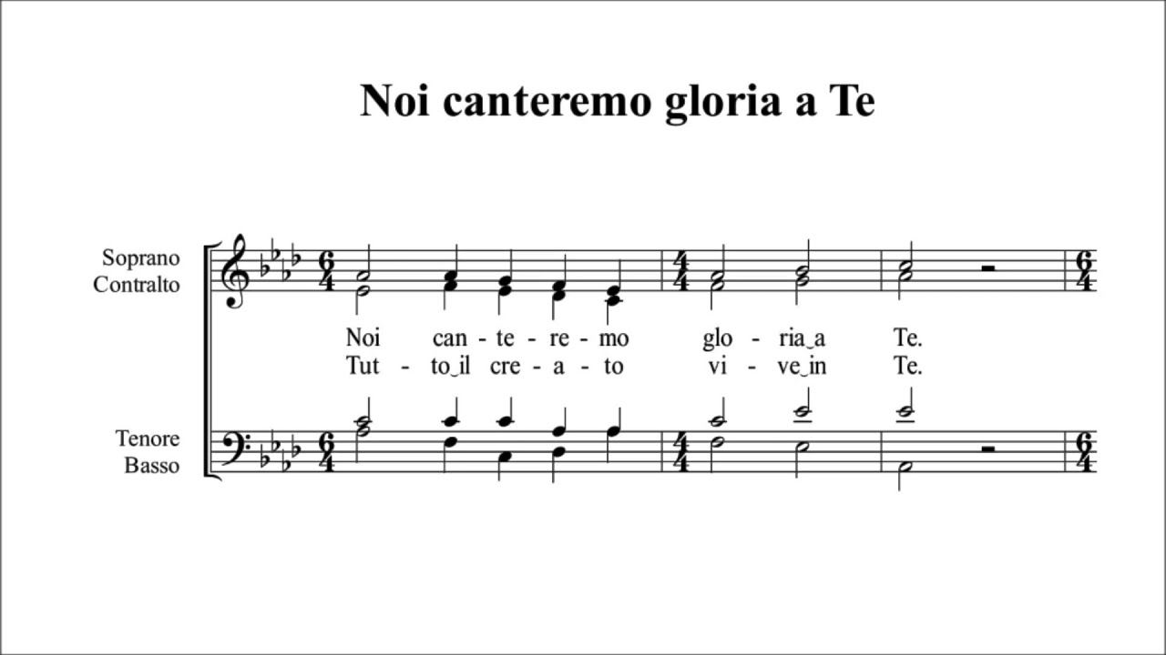 Noi canteremo gloria a Te, Liturgical, basso studio hd - YouTube