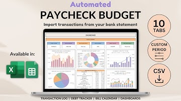Automated Paycheck Budget Tutorial - Import transaction from CSV - Debt tracker - Track your payment