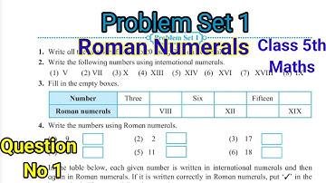 Problem Set 1 class 5th maths| Roman numerals from 1 to 20