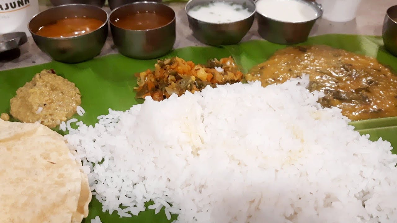 Banana leaf veg meals bangaloreLunch at Nagarjuna unlimited Veg meals