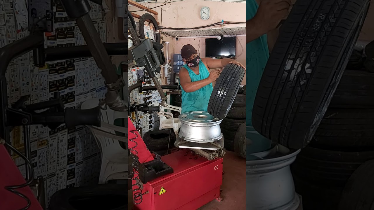 Montando pneu Aro 185-35-18