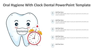 Oral Hygiene With Clock Dental PowerPoint Template | Kridha Graphics