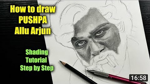 How to draw PUSHPA Allu Arjun     Step by Step –Part 2 // Face skin shading tutorial for beginners