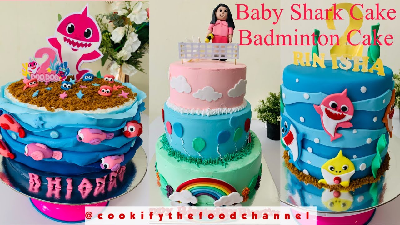 Baby Shark Cake Ideas Badminton Theme Cake Decorations Baby Shark Cake Badminton Cake Designs Youtube