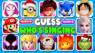 Guess 100 Characters By Their Song| Super Mario Bros, Spider Man, Puss In Boots, Elemental, Luffy...