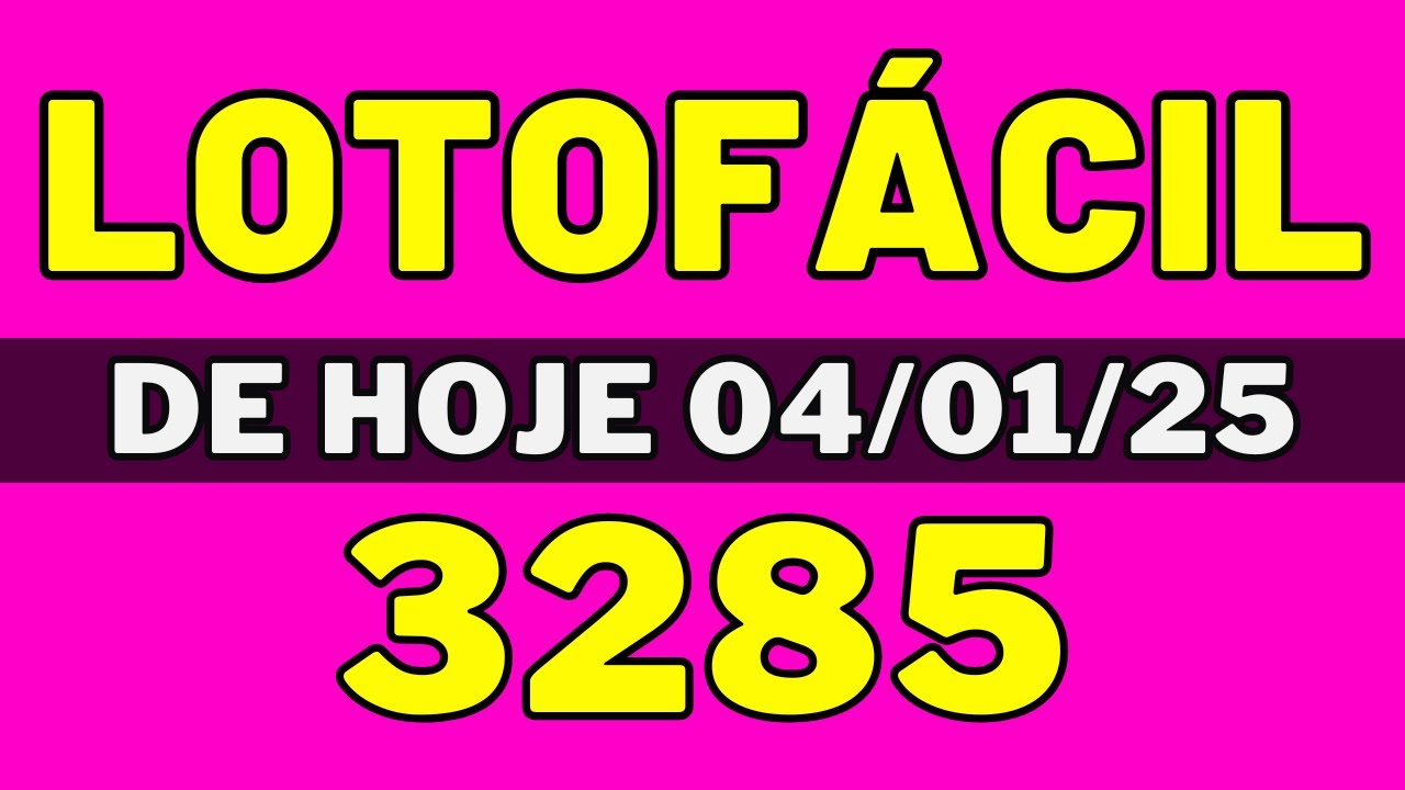 🍀Lotofácil 3285 – Resultado da lotofácil de hoje 3285 (04-01-25) - YouTube