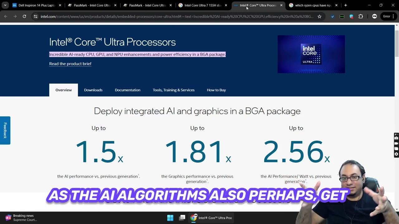 Latest laptop processors with AI NPUs - 2024