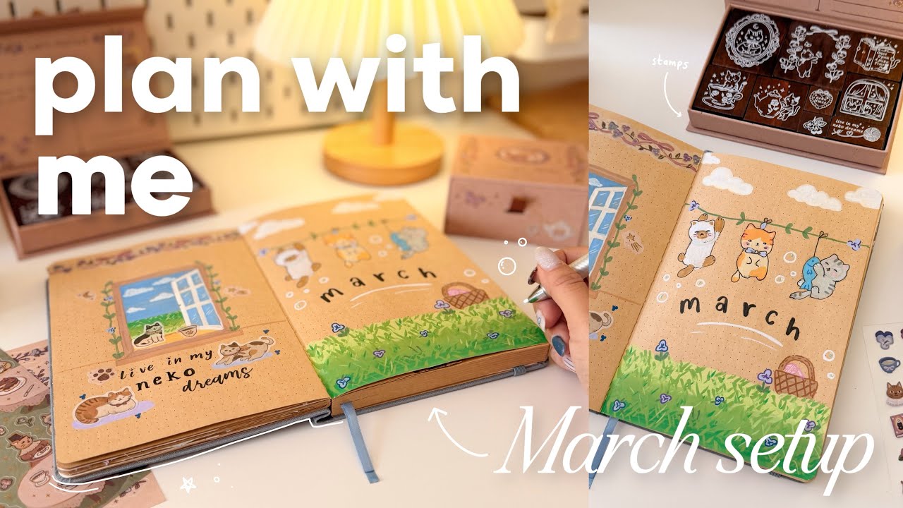 Planea conmigo mi bullet journal de Marzo 🐈 | Plan with me: March 2026