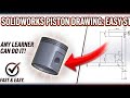 SolidWorks Piston Tutorial | Create Complete Piston in 10 Minutes (Step-by-Step)