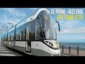 Cab Ride Coastal Tram Belgium. De Panne - Ostend with CAF tram 6135 with stop names.