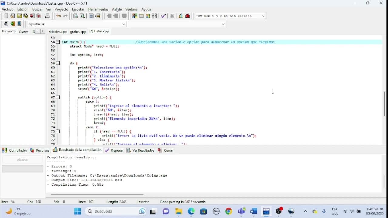 Listas en lenguaje C++ - YouTube