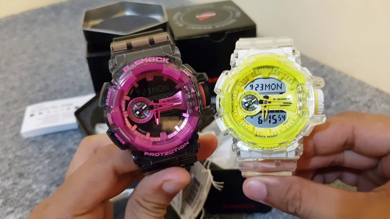 Casio G-Shock Clear Skeleton Pink GA400SK-1A4 - YouTube