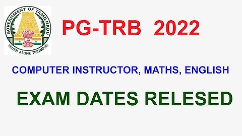 PG TRB EXAM DATE RELESED FOR COMPUTER INSTRUCTOR ENGLISH MATHS | VIBRANT ONLINE ACADEMY
