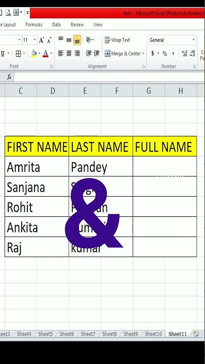 How to use Ampersand Function in Excel. #Shorts - YouTube