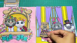 🐈🐱😻 My Talking Angela as Rapunzel with Prince Tom 💖 DIY paper doll house My Talking Tom Friends