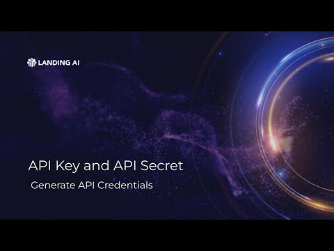 Generate API Key and API Secret