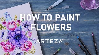 How To Paint Flowers with Real Brush Pens  StepbyStep Guide