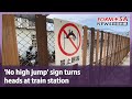 ‘No high jump’ sign turns heads at train station｜Taiwan News