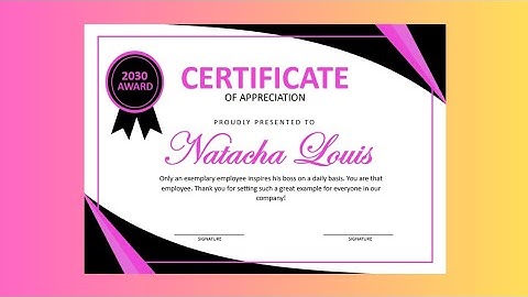 How to Create a Certificate of Appreciation Award in MS Word #msword #certificate