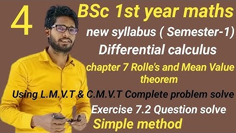 BSc 1st year maths Semester 1st|chapter 7 Rolle