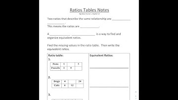 5.2 Ratio Table Notes