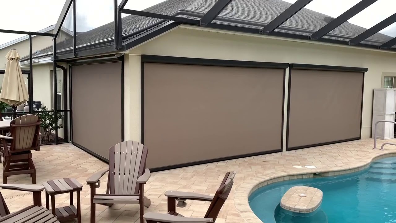 Open Patio Lanai Exterior Retractable Shades YouTube