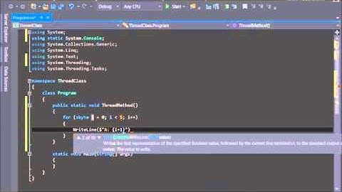 C# 6.0 Tutorial - Advanced - 6. Thread Class