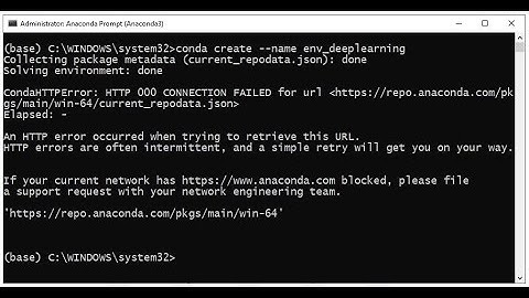 How to resolve HTTP 000 CONNECTION FAILED Error in Anaconda ?