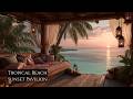 Tropical Beach Sunset Pavilion | Ocean Waves Ambience with Ukulele &amp; Pan Flute | 2 Hours