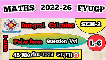 Vbu semester -2 ,Trace Curve in Polar form |Integral Calculus