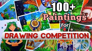 🥇100  best paintings for drawing competition|Top paintings to win drawing competition.🏆