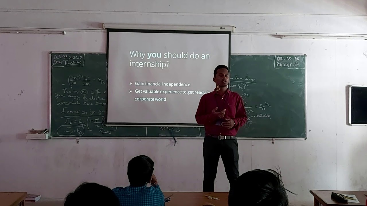 Internshala internship talk to I year CSE -'A'. - YouTube