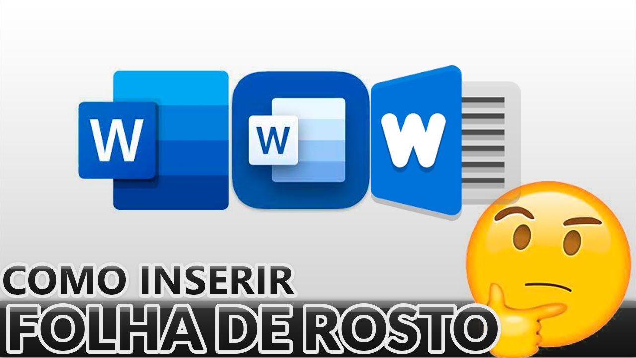 COMO INSERIR FOLHA DE ROSTO NO WORD - YouTube