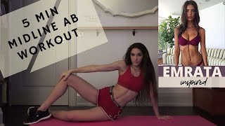 5 MIN MIDLINE AB WORKOUT - Emily Ratajkowski inspired // no equipment || Martina Levi