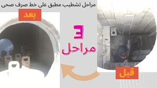 مراحل تشطيب المطابق ( ملحقات المطابق ) على خطوط الصرف الصحى