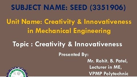 Creativity and Innovativeness|SEED|3351906|RBP